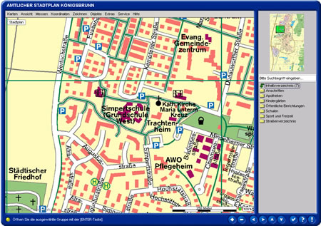 GS Königsbrunn West im Stadtplan